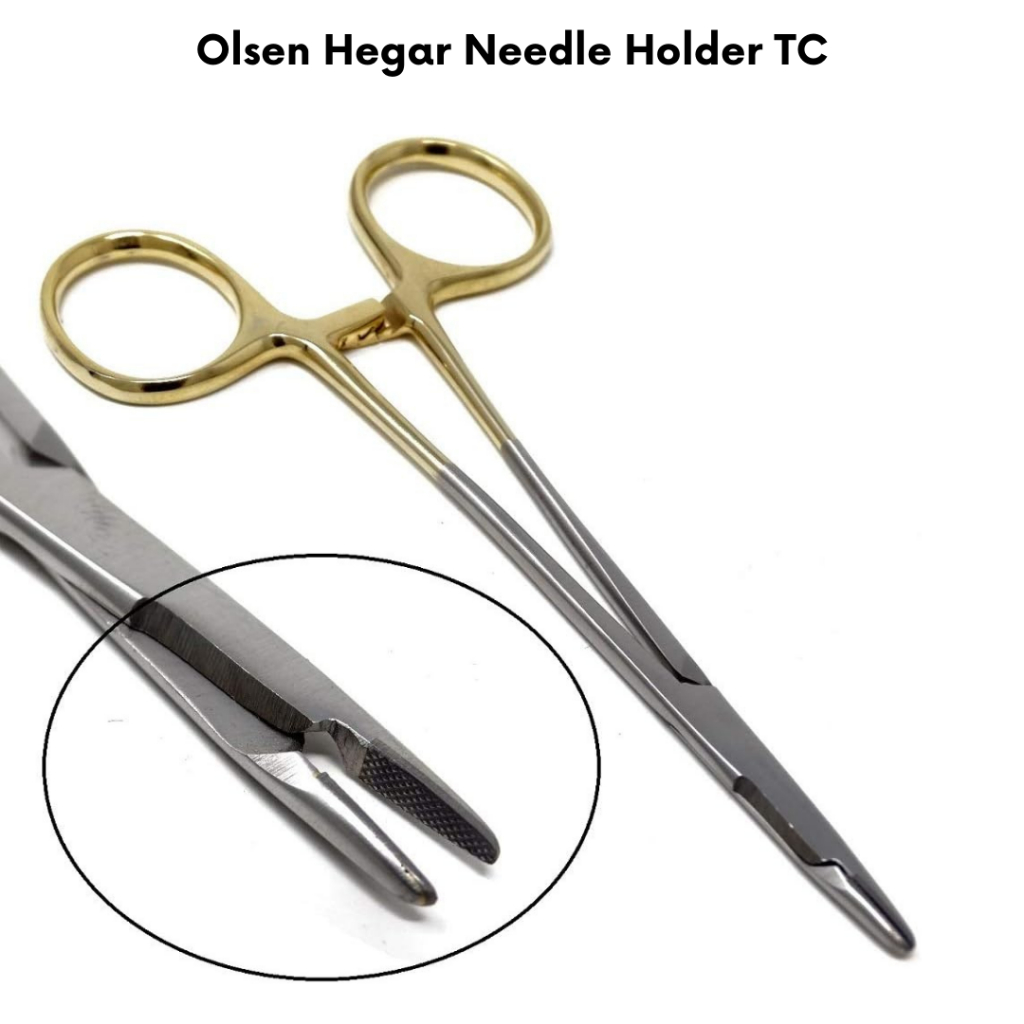 <p>Used for sutures and can cut</p>