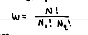 <p>the number of possible configurations </p><p>where- </p><p>N= N1+N2</p><p>!= factorial </p><p></p>