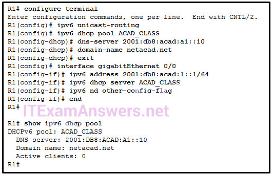 <p><strong>Refer to the exhibit. A network administrator is configuring a router as a DHCPv6 server. The administrator issues a show ipv6 dhcp pool command to verify the configuration. Which statement explains the reason that the number of active clients is 0?</strong></p>