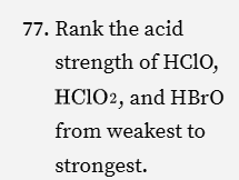 <ol><li><p>Count the O’s, more O’s attatched = higher strength</p></li><li><p>See other atoms</p></li></ol><p>F > Cl > Br> I</p><p>O > N > C> H</p><p>For strength!</p><p></p><p><strong>Important Count oxygen groups first, this is the biggest dealbreaker for strength.</strong></p><p></p>