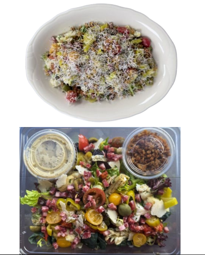 <p>A little old-world charm, a lot of fresh flavors! Seasonal Italian lettuce mix, green olives, pepperoncini, mozzarella, shaved parmesan, tomato spiced chickpeas,</p><p>artichoke salad, nitrate-free salami, marinated tomatoes, with a side of creamy Italian vinaigrette, and gluten-free parmesan croutons</p><p>Add Hand-Pulled Organic Chicken $3.95</p><p>Dressing options: Creamy Italian Vinaigrette (Rec), Spicy Calabrian Caesar Dressing, Non-Dairy Ranch Dressing. Extra dressing $1.95</p><p>Modification options: ● No Cheese (Mozzarella and Parmesan) ● No Olives ● No Salami ● No Spiced Chickpeas ● No Artichoke Salad ● No Parmesan Croutons</p><p>Allergens: Dairy, Soy</p>