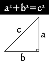 <p>a² + b² = c²</p>