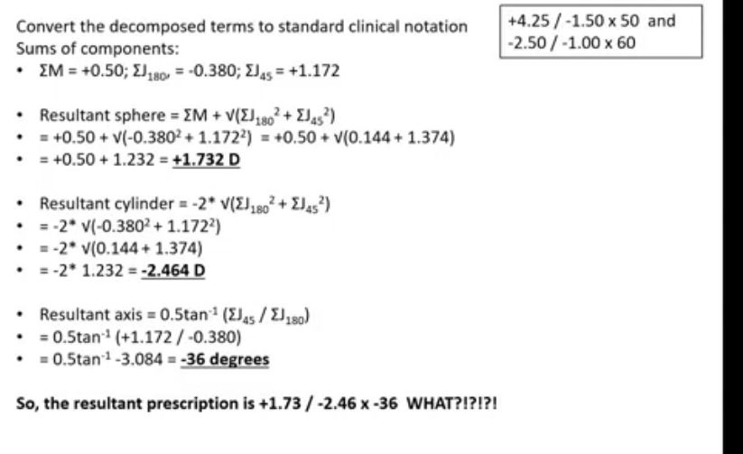 <p>if have an axis that isnt near either of the 2 axes in question , needs adjusting by 90 degrees </p><p>so resultant axis would be 54 </p>