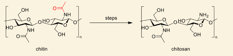 <p>made from the partial deacetylation of chitin</p>