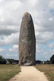 <p><span style="background-color: transparent;">a large uncut stone erected as a monument in the prehistoric era; a standing stone</span></p>