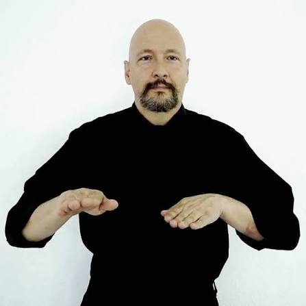 <p>Hands in front of the other. </p>