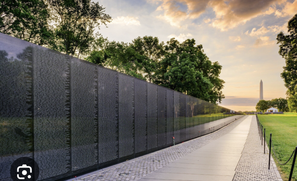 <p>Washington, D.C., Vietnam Veterans Memorial, 1980-1985, arch.: Maya Lin</p><ol><li><p><mark data-color="#ffffff" style="background-color: rgb(255, 255, 255); color: inherit;">It revolutionized commemorative design by using a non-traditional, minimalist black granite V-shape to focus on individual loss rather than political ideology. </mark></p></li><li><p><mark data-color="#ffffff" style="background-color: rgb(255, 255, 255); color: inherit;">Its chronological listing of over 58,000 names creates a profound, personal experience for visitors, who see their own reflections in the polished, earth-set wall alongside the names of the fallen. </mark></p></li><li><p><mark data-color="#ffffff" style="background-color: rgb(255, 255, 255); color: inherit;">The memorial, which faced initial controversy before becoming a deeply respected site for healing, is strategically located on the National Mall to link the Washington Monument and Lincoln Memorial, symbolizing national reconciliation.  </mark></p></li></ol><p></p>