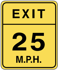 <p>the highway entry/exit has speed advisory</p>