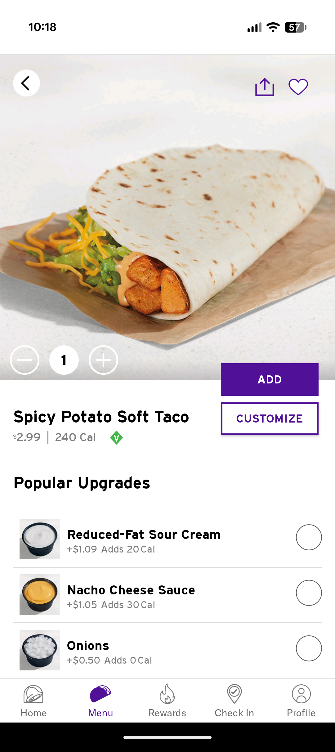 <p>Crispy Potato Soft Taco</p><p></p>