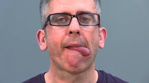 <p>Tongue out, move side to side</p>