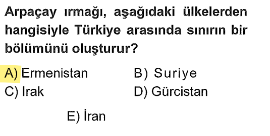 <p>Aras'ın kolu olan Arpaçay, Ermenistan ile olan doğal sınırımızın bir bölümünü çizer.</p>