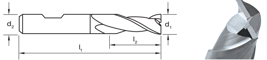 <p>1 tooth is longer than the other which helps provide continuous cutting, allows for plunging into material</p>