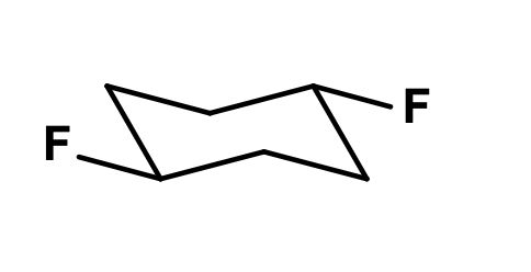<p>Identify the whether the two fluorine atoms are cis or trans to each other: </p>