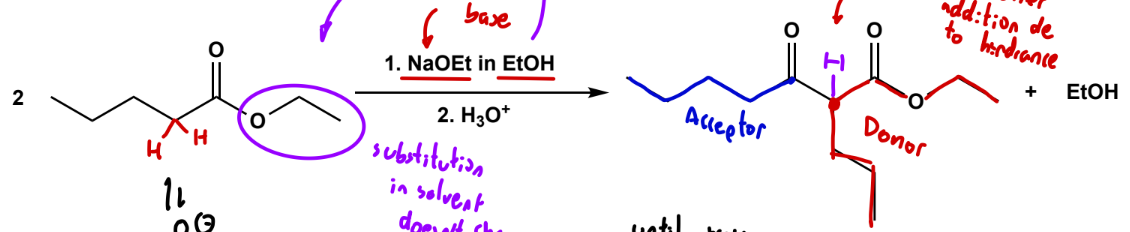 <p>Intramolecular claisen,1,6 or 1,7 diester, NaOR and H3O+ w.u.</p>