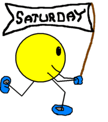 <p>on Saturdays</p>