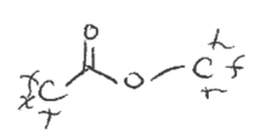 <p>type of carbonyl FG</p><p>C double bonded to O, single bonded to O-C</p>