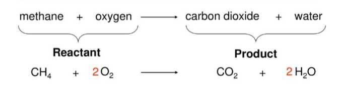 <p>Reactants: substances entering into reaction</p><p>Product(s): resulting chemical substances<br></p>