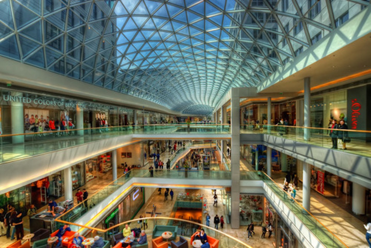 <p>a large building with many different stores.</p>