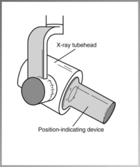 <p>Aims and shapes the x-ray beam; open ended, lead lined cylinder that extends from the opening of the metal housing of the tubehead. Sometimes referred to as the cone.</p>