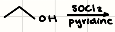 <p>(Alcohol) + (SOCl2/pyridine)</p>