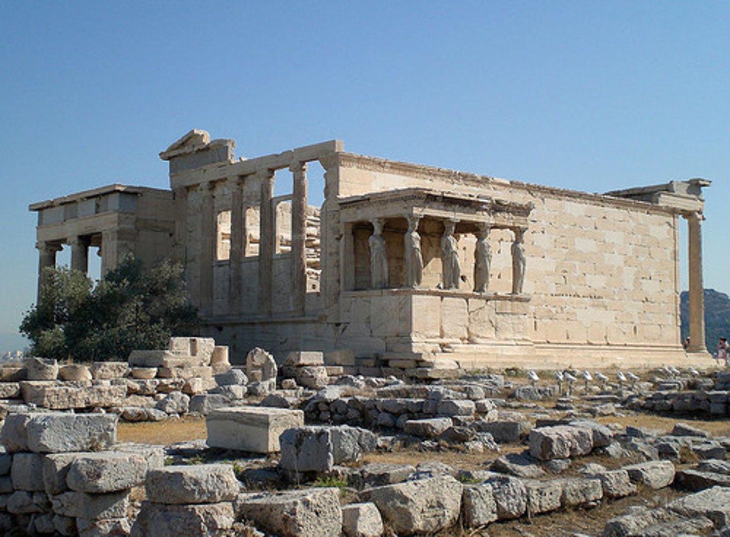 <p>the broken parts of an old building.</p>