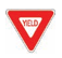 <p>red yield sign </p>