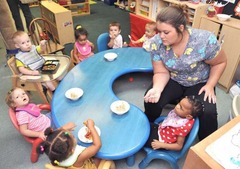 <p>day nursery; cot; crib</p>