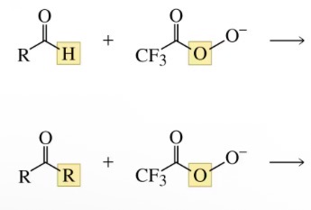 <p>Aldehydes and ketones are oxidized by a peroxyacid <span>(a Baeyer–Villiger oxidation) to…</span></p>