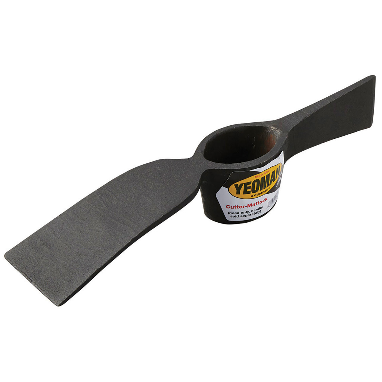 <p>Tool with blades rotated 90 degrees and a central oval handle hole (handle sold separately) for cutting roots and breaking hard ground.</p>