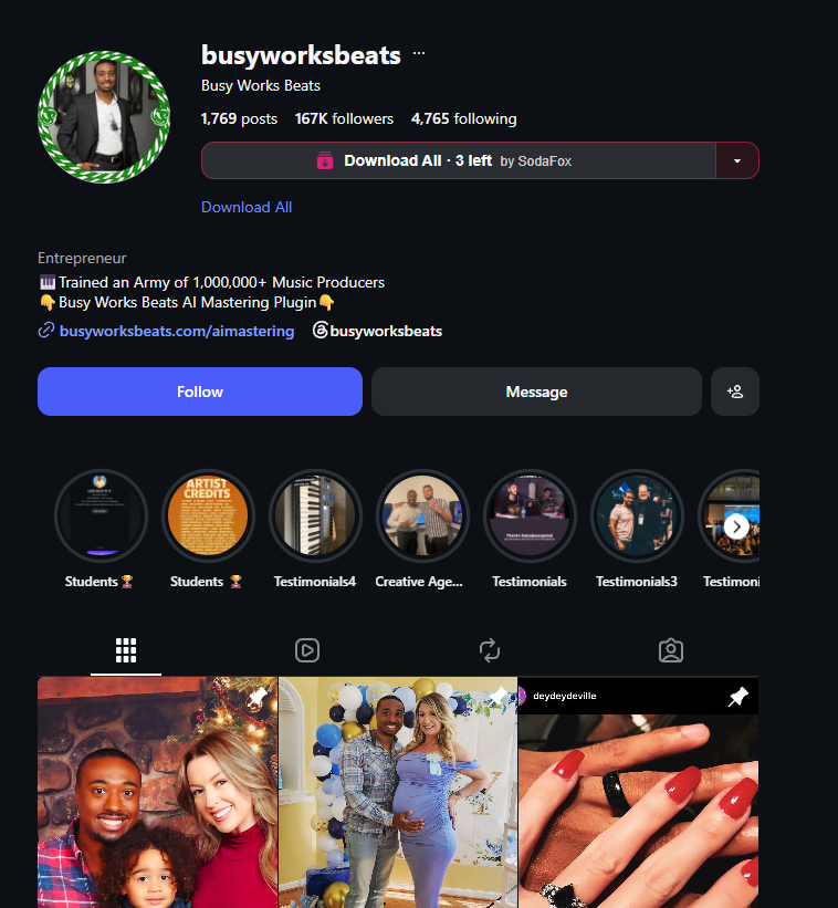 <p>Extracts details from Instagram user accounts.</p>