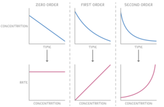 <p>⢠A horizontal straight line.</p><p>⢠The rate is independent of the concentration.</p>