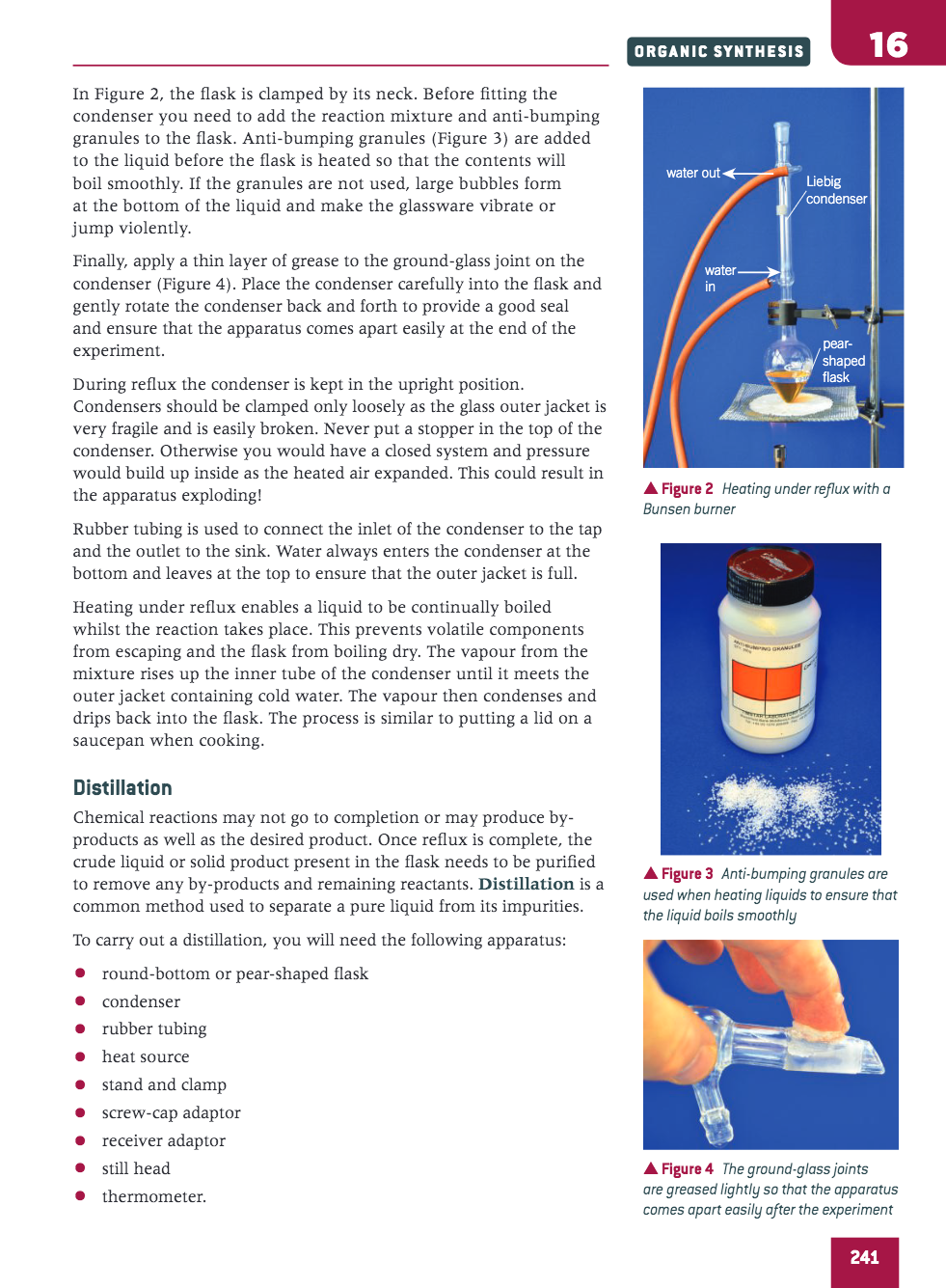 <ul><li><p>a heating mantle, so that there is no naked flame present</p></li></ul><p></p>