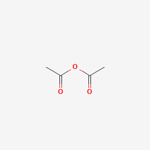 <p>features two acyl groups (R-C=O), which connect as both of their carbon atoms form a single bond with an oxygen</p>