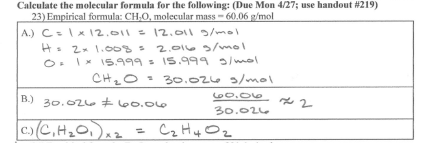 <ol><li><p>DIvide the element molar mass by the molecular mass</p></li><li><p>the Molecular Mass/Molar Mass</p></li></ol><p></p>