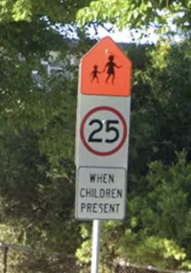 <p>25 kph school zone</p>
