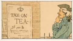<p>Taxes on imported glass, paint, paper, and tea.</p>