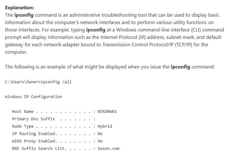 <p>ipconfig</p>