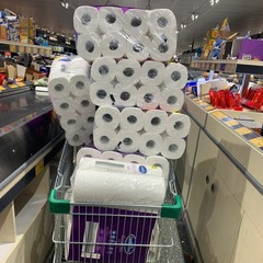 <p>запастися. </p><p>To buy a large amount of something for future use.</p><p>Example: "We ______ed ____ __ food before the storm."</p><p>Collocations: ______ ____ __ groceries, ______ ____ __ supplies, ______ ____ __ food.</p>