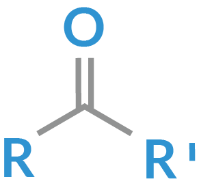 <ul><li><p>carbonyl group bonded to 2 carbons</p></li><li><p>ex: acetone</p></li></ul><p></p>