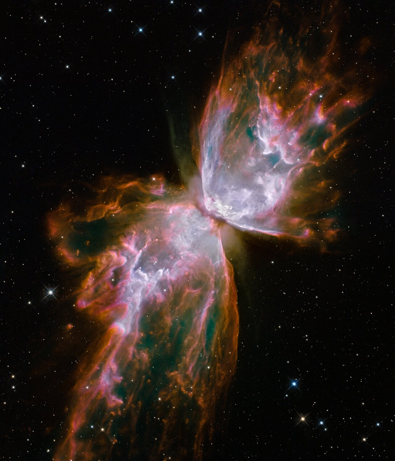 <p><strong>A planetary nebula is a glowing cloud of gas released from a low to medium-mass star.</strong></p><ul><li><p>A <strong>red giant</strong> becomes unstable near the end of its life.</p></li><li><p>It ejects its outer layers of gas into space.</p></li><li><p>Radiation from the remaining hot core causes the gas to glow, forming a <strong>planetary nebula</strong>.</p></li></ul><p></p>
