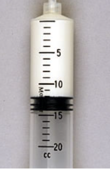<p>What is the volume of medication contained in the syringe?</p>