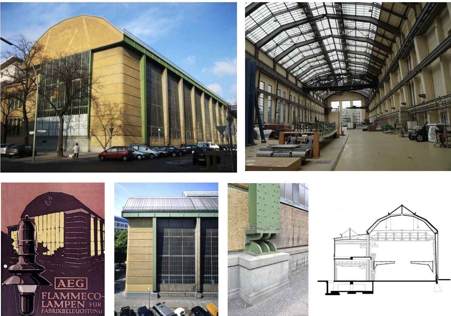 <p>Factory that manufactures machines, “temple to industry,” heavy corners, large glass windows that span the length, open floor plan that allows light to enter, dignity for the workers to be working in a space like this, the building appears as a glowing light bulb at night when the lights are on, becomes a point for advertising</p>