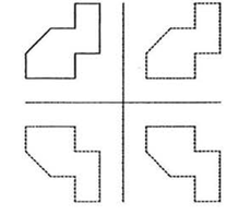 <p><u>Zeichnungstechnik: CAD-Systemtechnik</u></p><p><strong>Durch welche Befehlsfolge von Manipulationsfunktionen kann das Bild vollständig erzeugt werden?</strong></p><p>-Drehen mit Kopieren</p><p>-Kopieren, Verschieben, Spiegeln</p><p>-Kopieren, Spiegeln</p><p>-Spiegeln, Spiegeln</p>