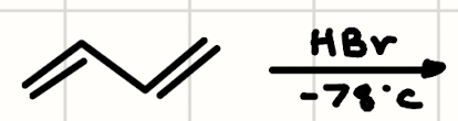 <p>(Diene) + (HBr, -78°C)</p>