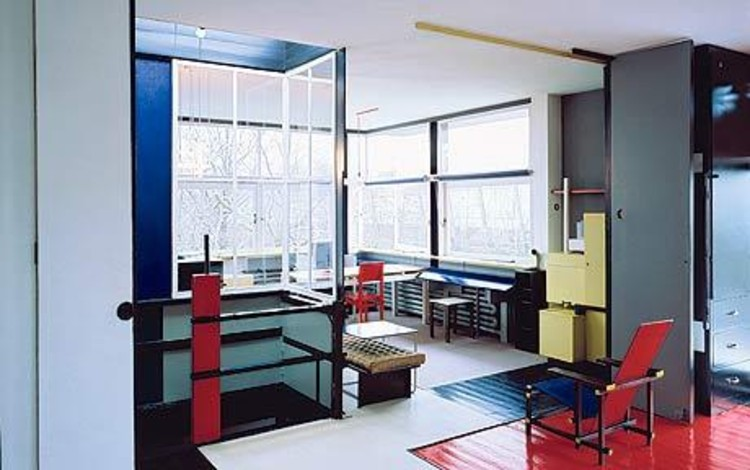 <p>the rietveld schroder house</p><p>in utrecht, the netherlands</p><p>1924</p><p>the only building completed exactly according to the de stijl movement</p>