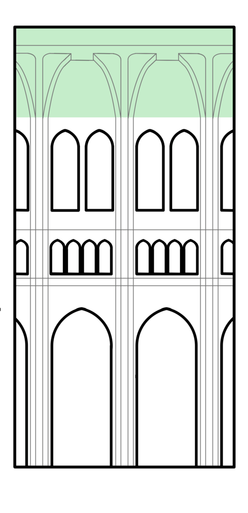 <p>an arched structure of masonry forming a ceiling or canopy</p>