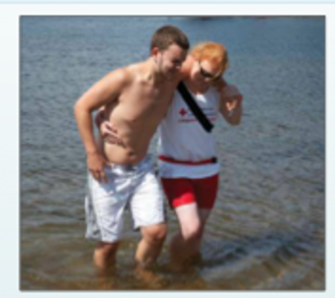 <p>Help the patient walk to safety.</p>