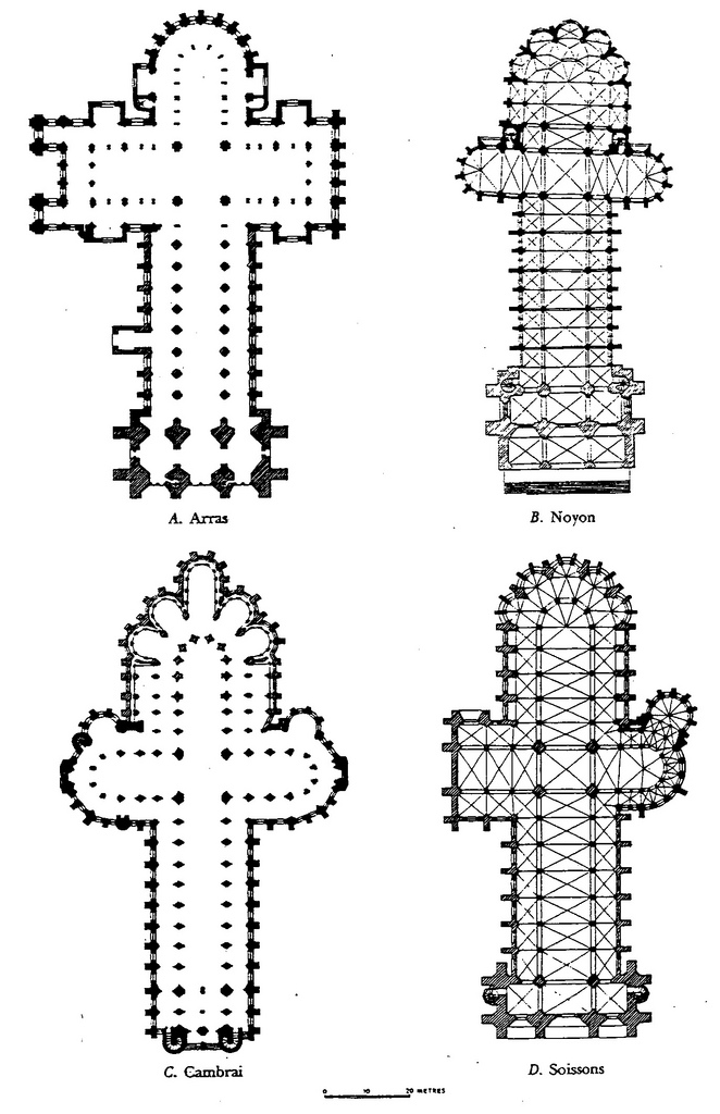<p><span>a predominant, longitudinal church design in Western Christianity, shaped like a cross (</span><strong><em>crux immissa</em></strong><span>) with a long nave intersected by a shorter transept</span></p><p><span>Symbolizing the crucifixion of Christ, popular in medieval times</span></p>