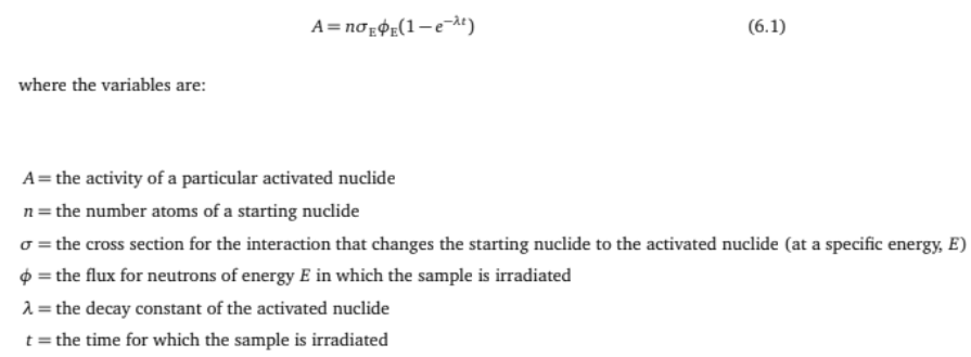 <p>The process in which a sample that was exposed to rayonnement neutronique interacts with the neutrons in such a way that they become destabilized and radioactive.</p>