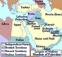 <p>Allocation of former German colonies and Ottoman possessions to the victorious powers after World War I to be administered under League of Nations supervision.</p>